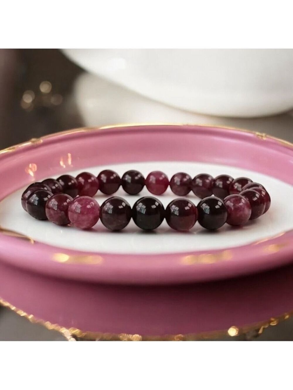 Elegant Burgundy Beaded Bracelet